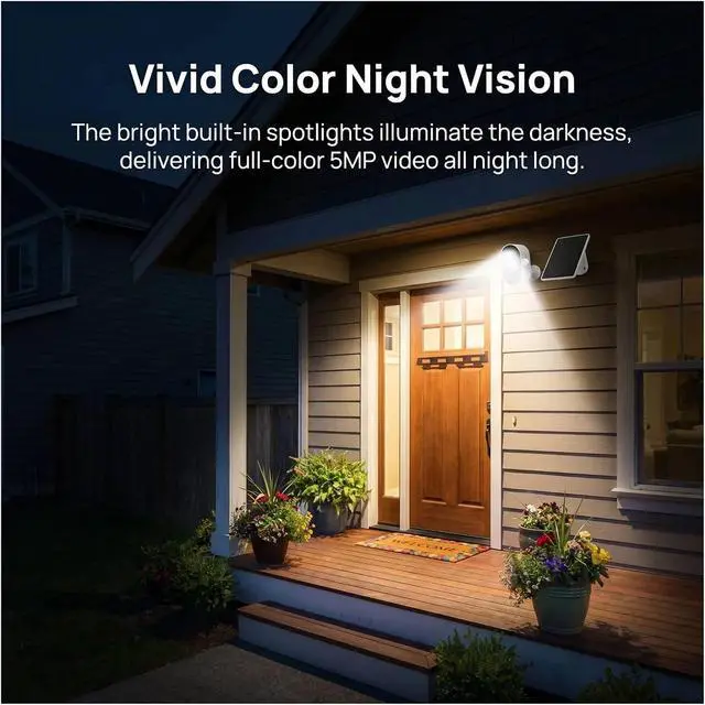 Alt view image 4 of 6 - 5MP Solar WiFi Outdoor Security Camera