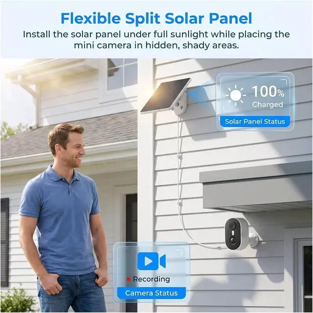 Alt view image 5 of 6 - 5MP Solar WiFi Outdoor Security Camera