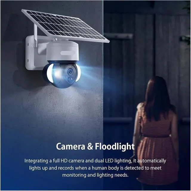 Alt view image 3 of 6 - 2MP WiFi Solar Floodlight Outdoor Security Surveillance IP Camera