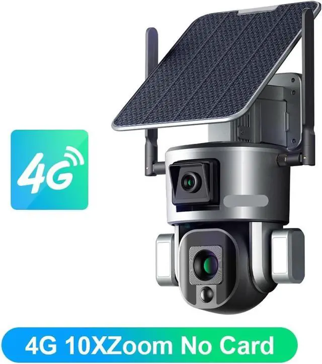 Alt view image 2 of 7 - 8MP 4K Dual Lens Solar Outdoor PTZ Security IP Camera