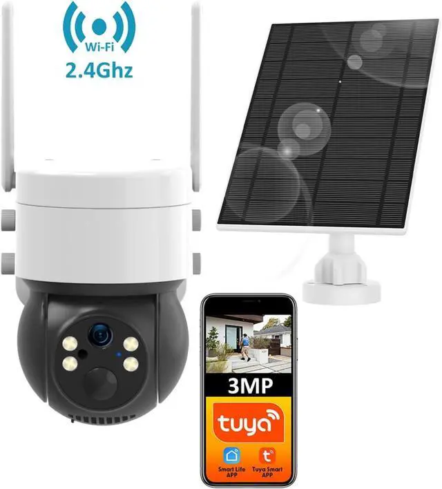 Alt view image 3 of 7 - Solar Outdoor PTZ Security Camera