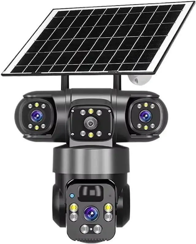 Main image of 6K 4G WiFi Solar Outdoor PTZ Camera Three Screen Waterproof CCTV Camera