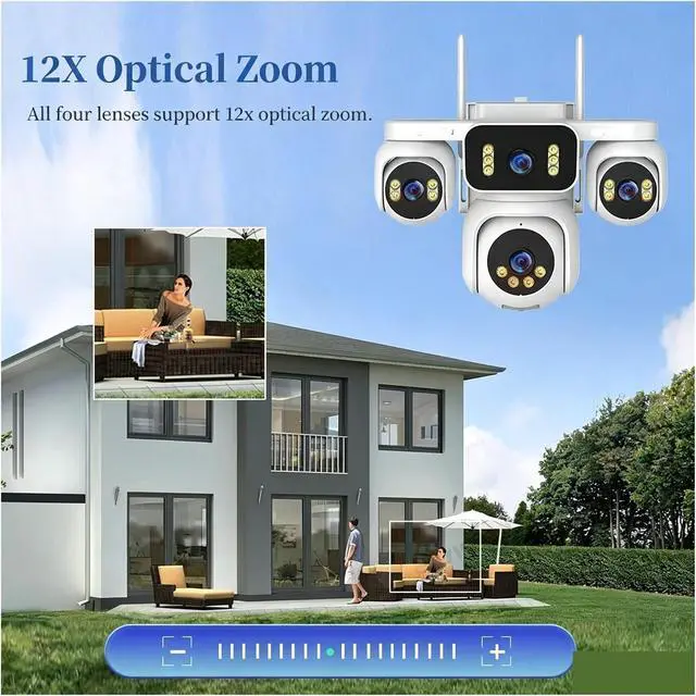 Alt view image 6 of 7 - 20MP Four Screen 4G AOV Solar Outdoor PTZ Security Camera