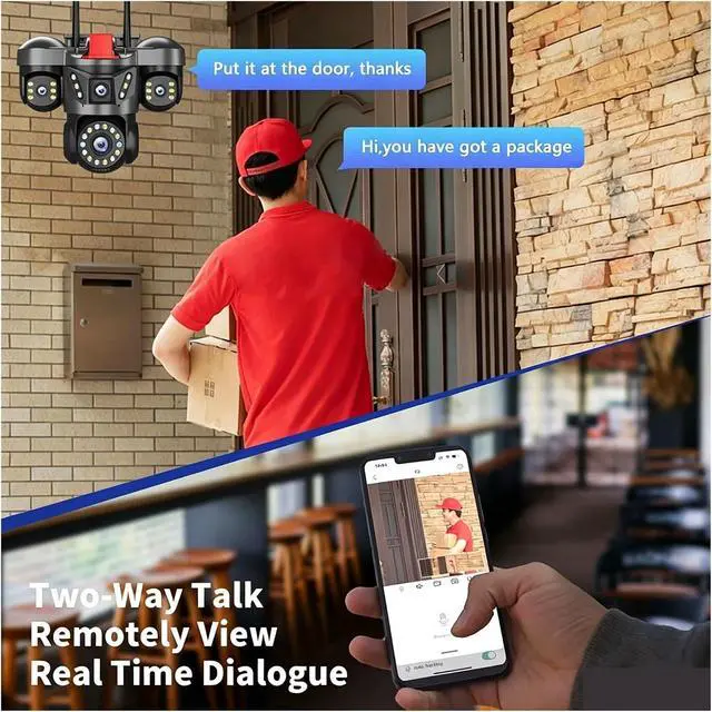 Alt view image 5 of 7 - 20MP 4 Lens 4 Screen WiFi Outdoor PTZ Security Camera