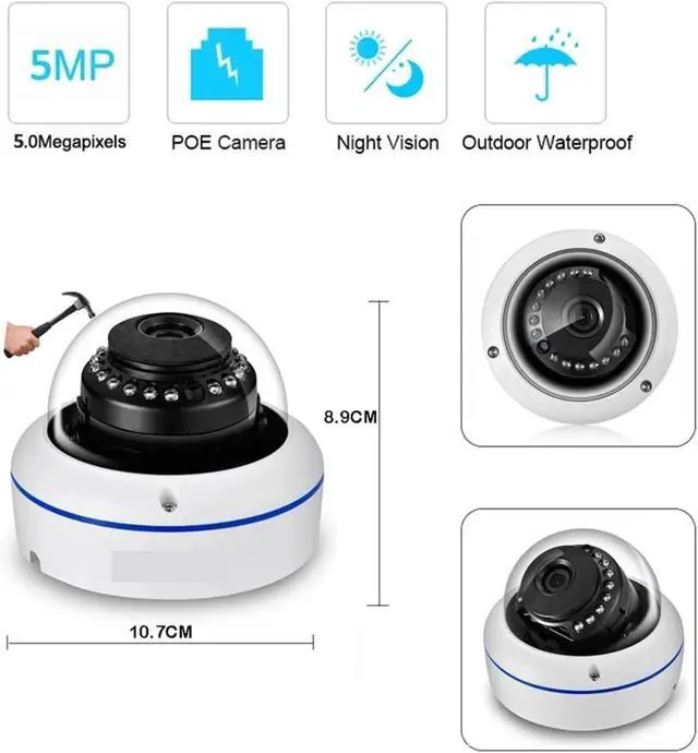 Alt view image 7 of 7 - Outdoor POE IP CCTV Security Camera For Home Video Surveillance