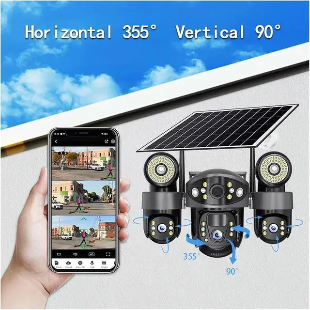 Alt view image 4 of 7 - V380 PTZ Solar 4G Outdoor Street Light CCTV Security Camera