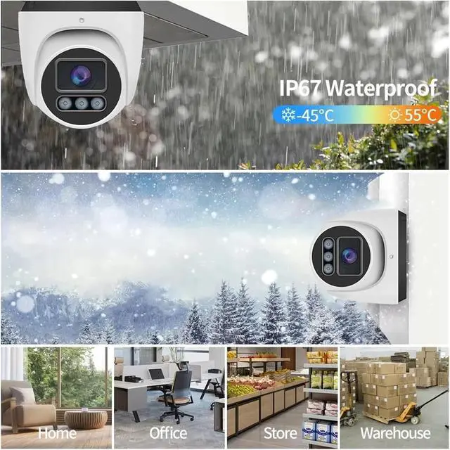 Alt view image 7 of 7 - Outdoor Metal Dome POE IP Security Surveillance Camera