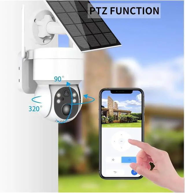 Alt view image 3 of 6 - 4MP Solar WiFi PTZ Battery Outdoor Waterproof IP Camera