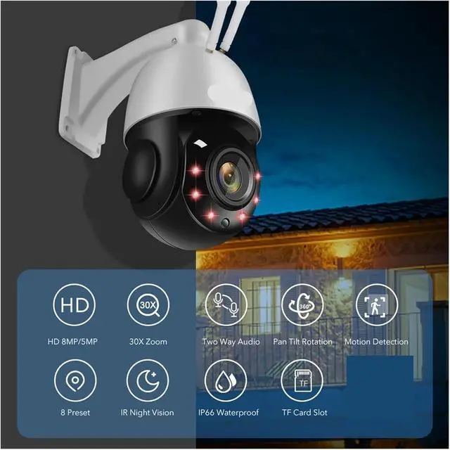 Alt view image 3 of 7 - Outdoor Speed Dome PTZ IP Security Surveillance Camera
