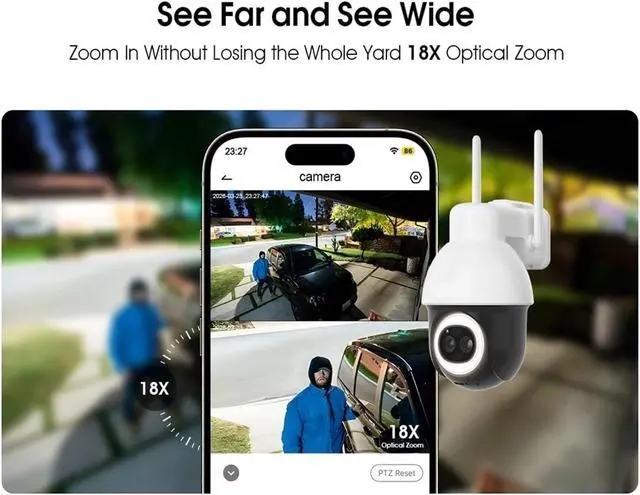 Alt view image 5 of 6 - 4K Dual Lens Solar WiFi Outdoor PTZ Security Camera