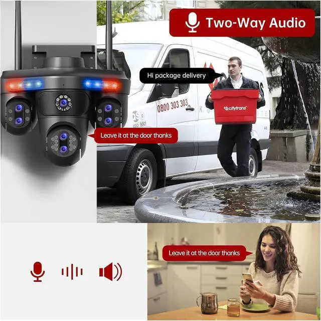 Alt view image 6 of 6 - WiFi Outdoor Multi-Lens PTZ Wireless Security IP Camera