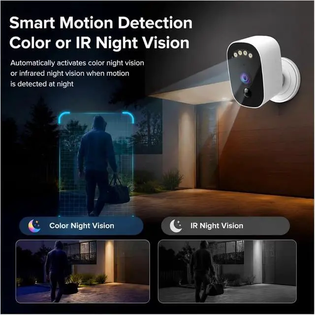 Alt view image 4 of 6 - Battery WiFi Outdoor Bullet Wireless Security IP Camera