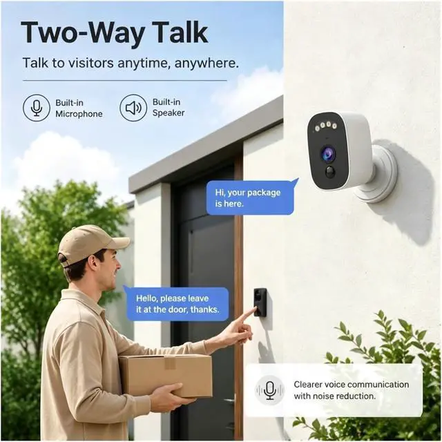 Alt view image 3 of 6 - Battery WiFi Outdoor Bullet Wireless Security IP Camera