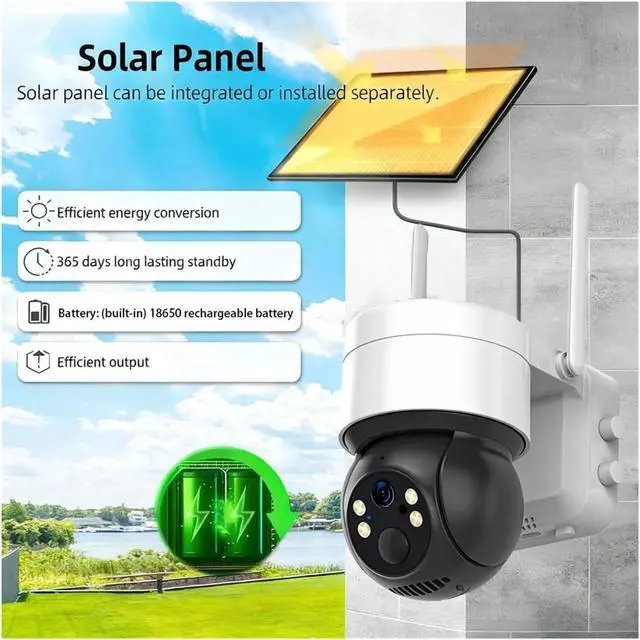 Alt view image 5 of 6 - 5MP Tuya Solar WiFi Battery Outdoor Security Camera