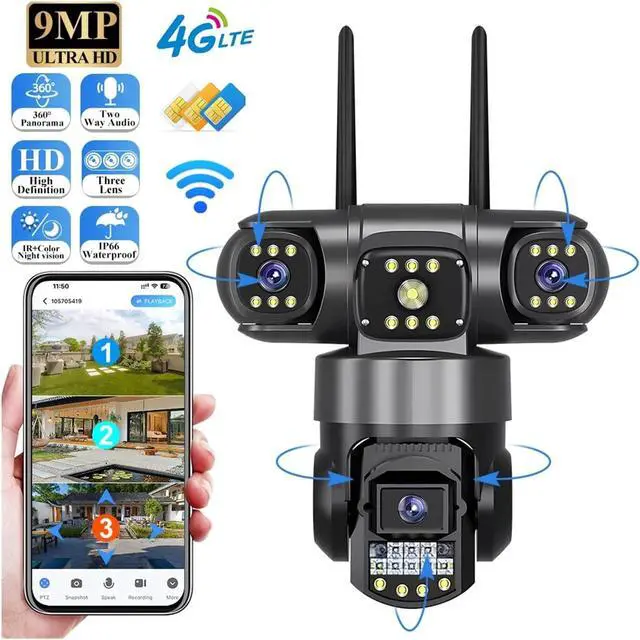 Alt view image 3 of 7 - 4G WiFi PTZ Outdoor Waterproof Security IP Camera