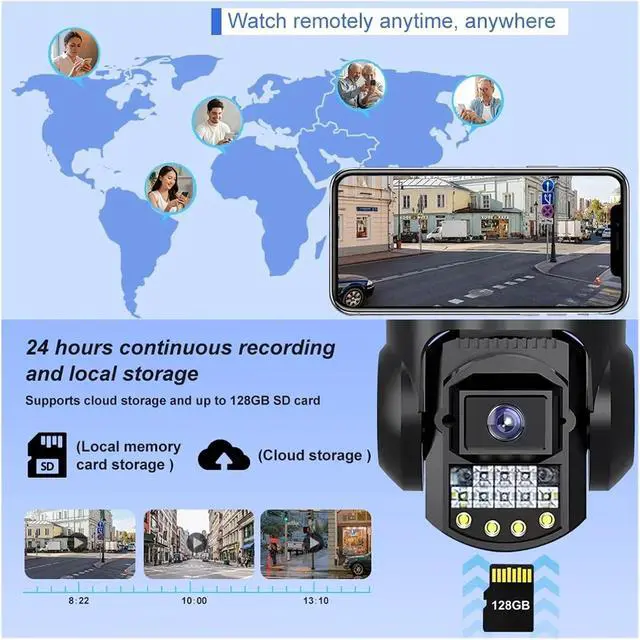Alt view image 6 of 7 - 4G WiFi PTZ Outdoor Waterproof Security IP Camera