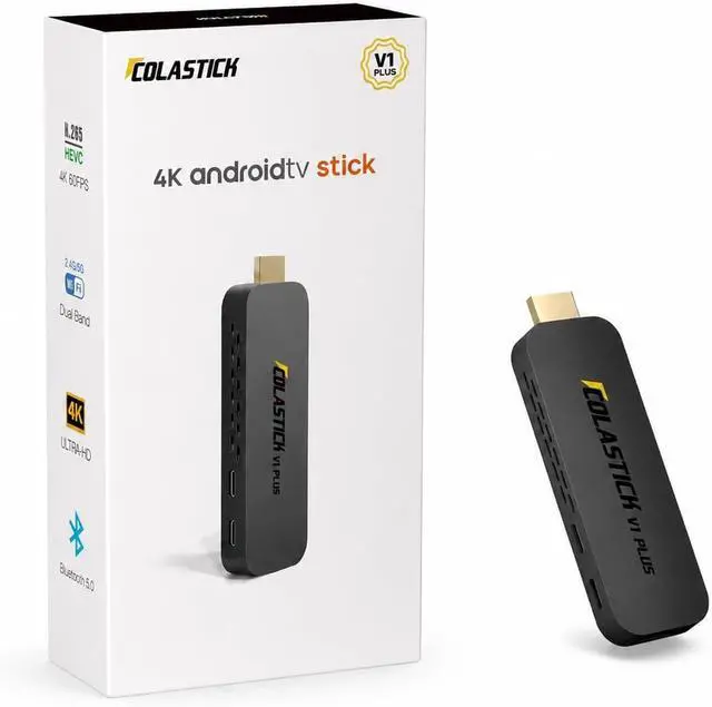 Main image of COLASTICK V1 Plus, Network Connectivity Device, WiFi, 2GB RAM 32GB ROM, Android 14, Power Cord and User Manual, Remote Control