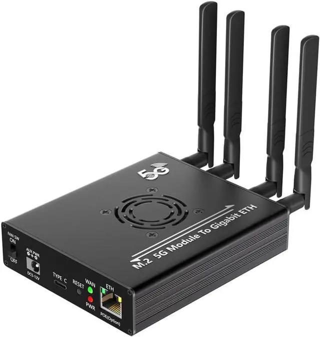 Main image of NGFF(M.2) 4G/5G Module to Type C Adapter with POE Module and Dual SIM Card Slot and RJ45 Port, Realtek RTL8125BG Controller