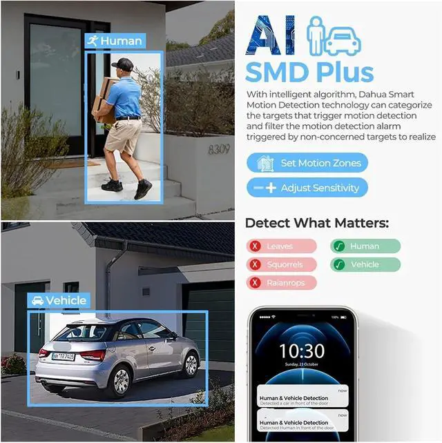 Alt view image 5 of 7 - 8MP 4K Full Color Outdoor IP Camera MIC Black White