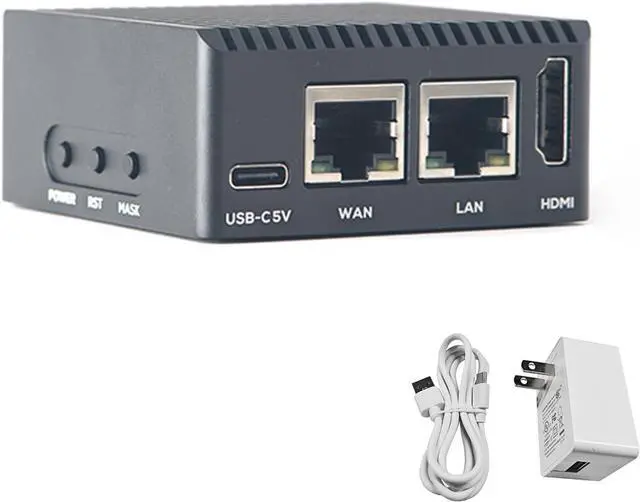 Main image of NanoPi R3S-LTS RK3566 Dual GbE 2GB RAM 4K HD MI Output USB 3.0 - Perfect for Home Server/Network Storage/Soft Router (Metal Case Kit with Power, 2GB RAM + 32GB eMMC)