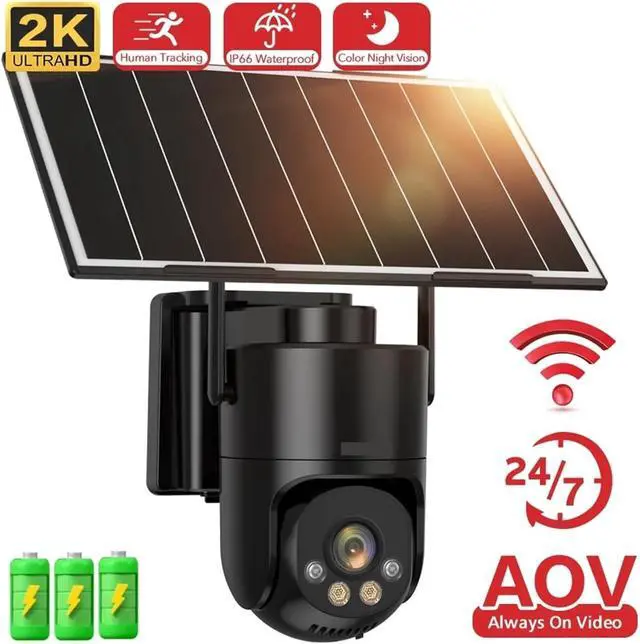 Alt view image 2 of 7 - Solar Battery WiFi PTZ Outdoor Wireless CCTV Security Camera