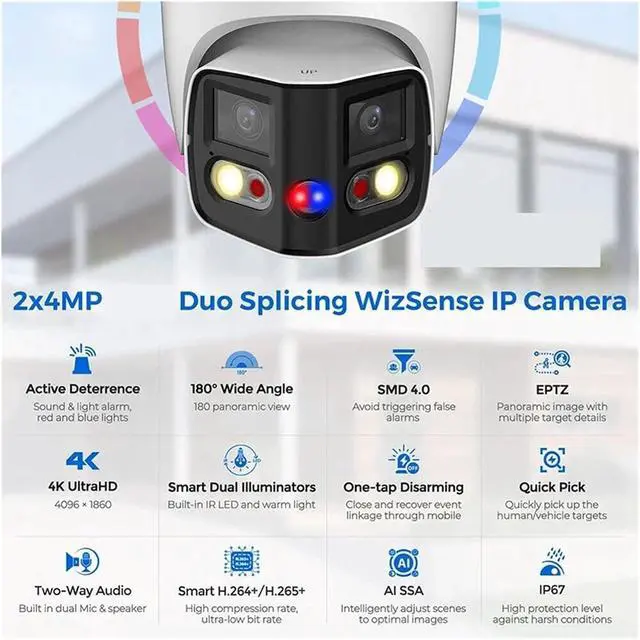 Alt view image 5 of 7 - POE 180 Degree Panoramic Security IP Camera IPC-PDW3849-A180-AS-PV