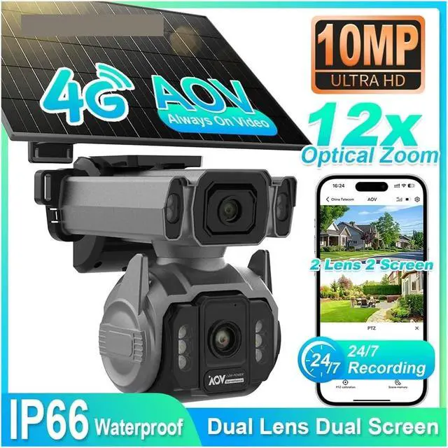 Alt view image 2 of 7 - 4G Solar Outdoor Home CCTV Security Surveillance Camera