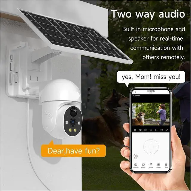 Alt view image 5 of 7 - 6MP Solar 4G WiFi Outdoor Waterproof Security IP Camera