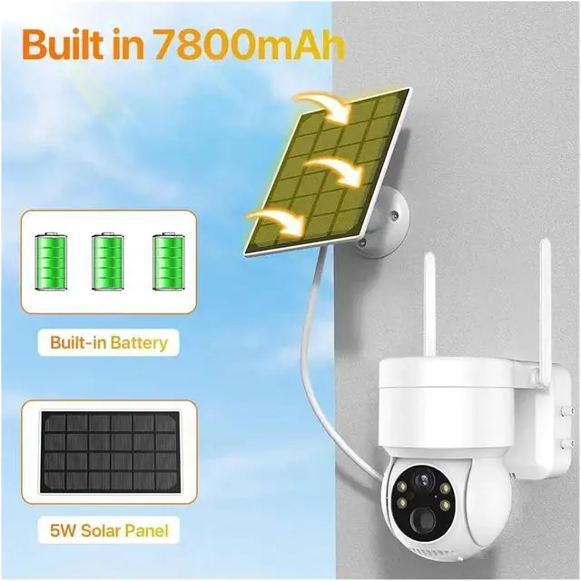 Alt view image 2 of 7 - 4MP WiFi PTZ Solar Battery Powered Outdoor IP Camera