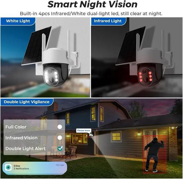 Alt view image 6 of 7 - 4MP WiFi PTZ Solar Battery Outdoor Security IP Camera