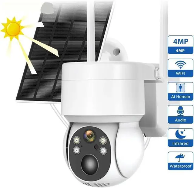 Alt view image 2 of 6 - Solar PTZ Wireless Outdoor Surveillance IP Camera