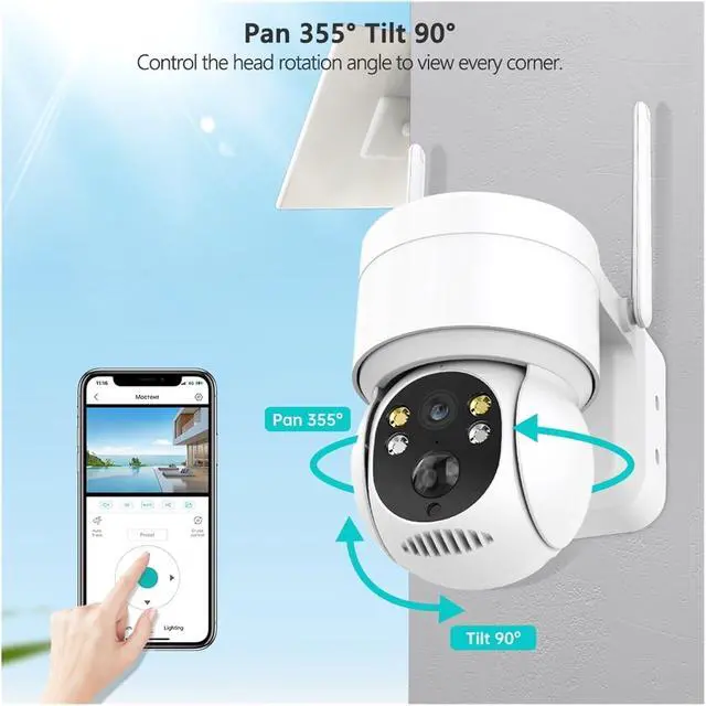 Alt view image 3 of 6 - Solar PTZ Wireless Outdoor Surveillance IP Camera