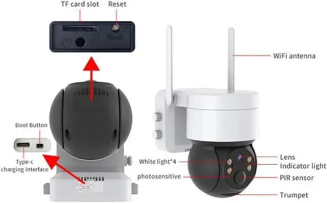 Alt view image 4 of 6 - 3MP Solar Battery WiFi Security Camera Outdoor, IP65 Waterproof, 2-Way Audio Color Night Vision Wireless Surveillance Cam