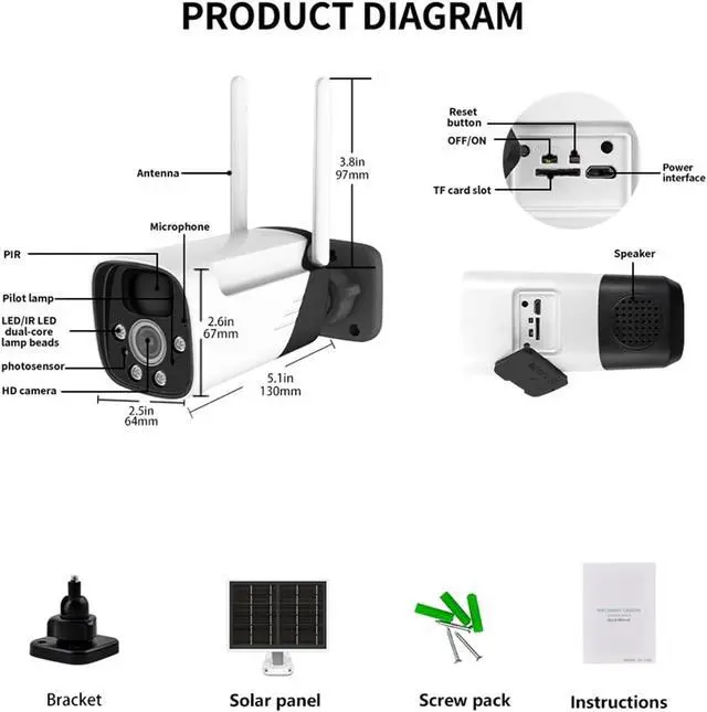 Alt view image 3 of 7 - 3MP WiFi Wireless Outdoor Security Camera