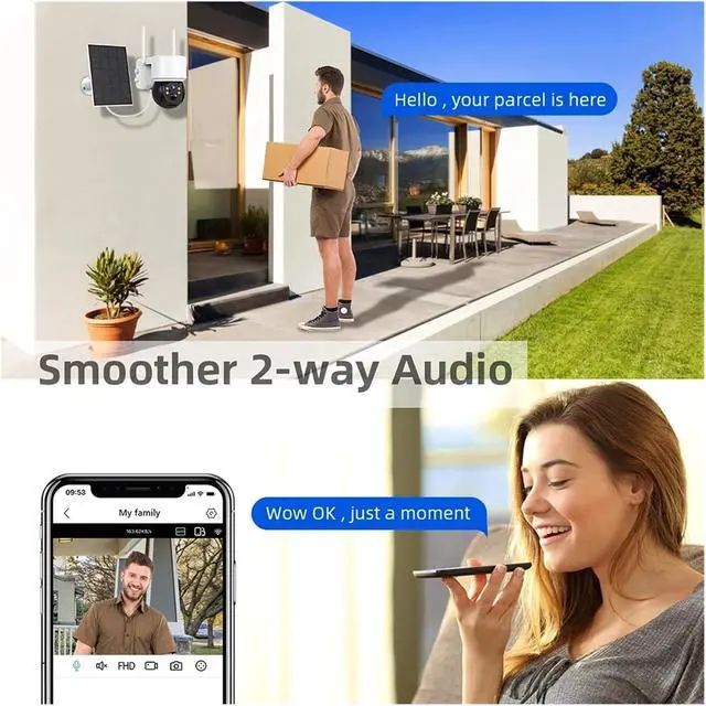 Alt view image 6 of 7 - 2MP Solar WiFi PTZ Security Camera Outdoor, Battery Powered PIR Human Detection Wireless Surveillance Cam Support iCSEE App(1080P 32G SD Card)