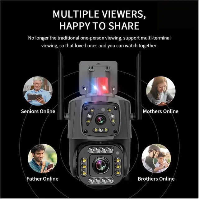 Alt view image 6 of 6 - 8MP 4K Dual Lens WiFi Outdoor PTZ IP Security Camera