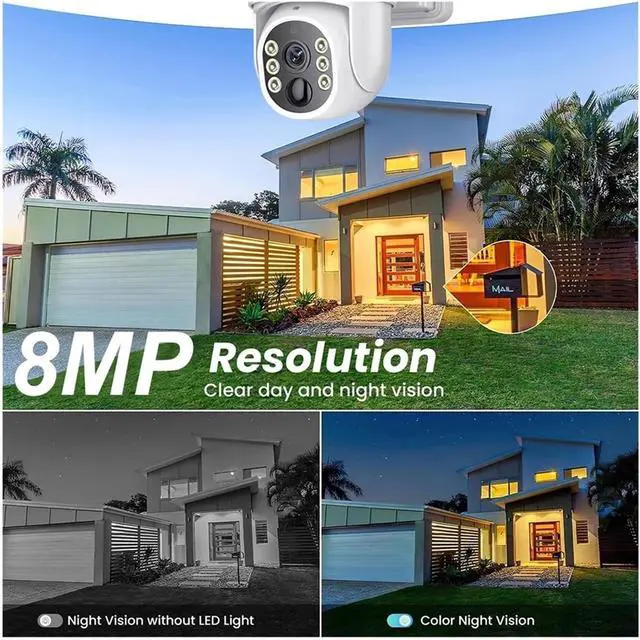 Alt view image 4 of 7 - 4K WiFi Solar PTZ IP Outdoor Security Surveillance Camera