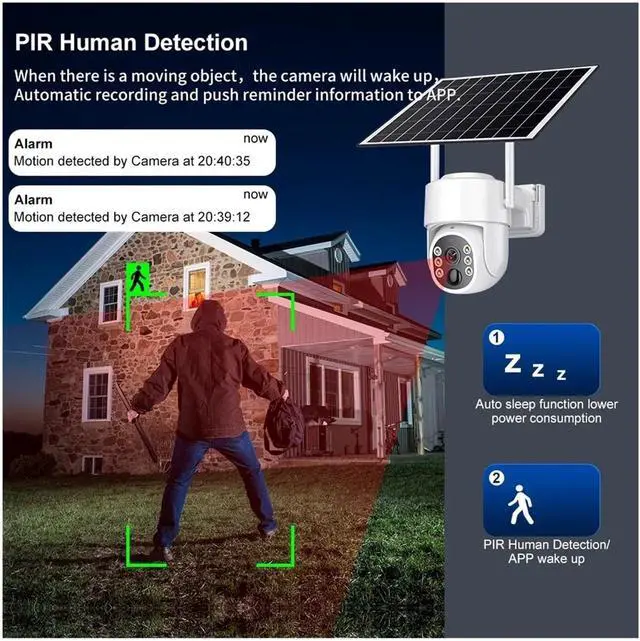 Alt view image 5 of 7 - 4K WiFi Solar PTZ IP Outdoor Security Surveillance Camera