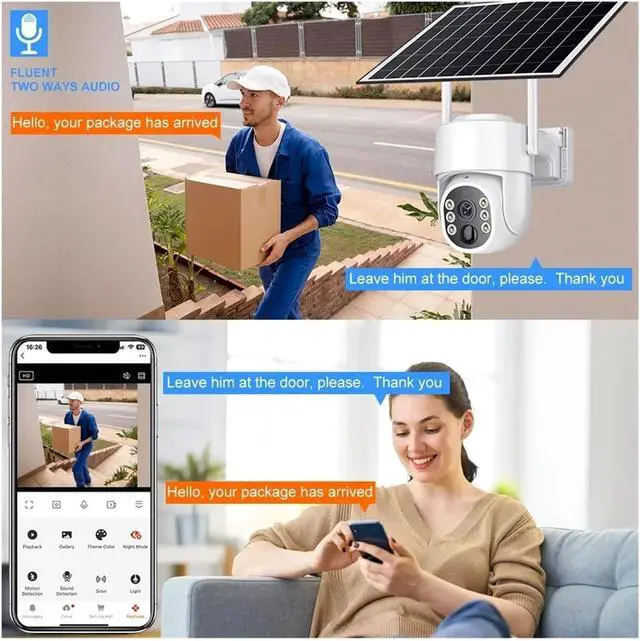Alt view image 6 of 7 - 4K WiFi Solar PTZ IP Outdoor Security Surveillance Camera