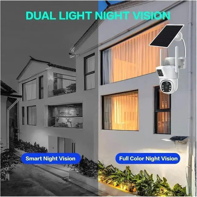 Alt view image 6 of 7 - 8MP 4K Dual Lens Solar PTZ Outdoor Security Camera