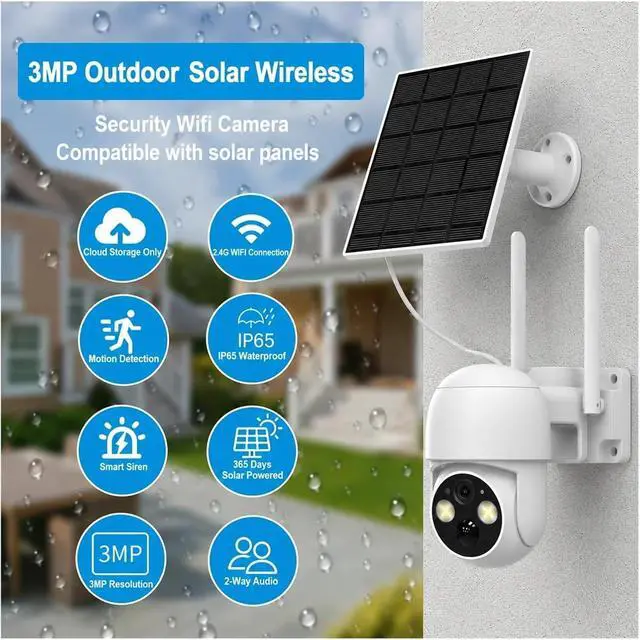 Alt view image 2 of 6 - 4MP Solar Battery Powered Outdoor Security IP Camera