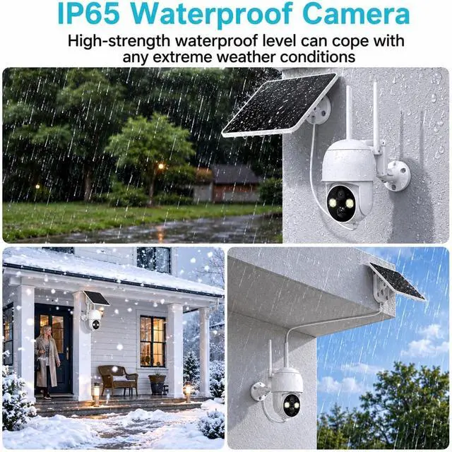 Alt view image 4 of 6 - 4MP Solar Battery Powered Outdoor Security IP Camera