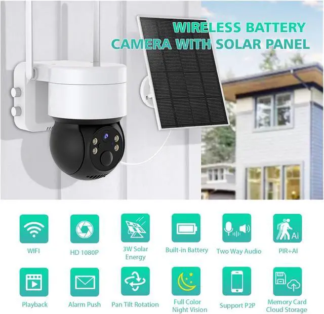 Alt view image 2 of 6 - Solar Wireless Outdoor Security Surveillance IP Camera