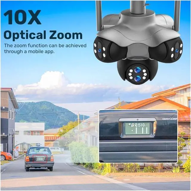 Alt view image 4 of 7 - 30MP Five Screens Outdoor Panoramic Security Camera