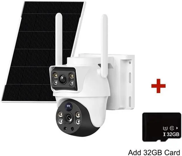Alt view image 2 of 7 - V380 Pro 8MP 4K Dual Lenses Solar WiFi Outdoor IP Camera