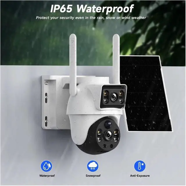 Alt view image 4 of 7 - V380 Pro 8MP 4K Dual Lenses Solar WiFi Outdoor IP Camera