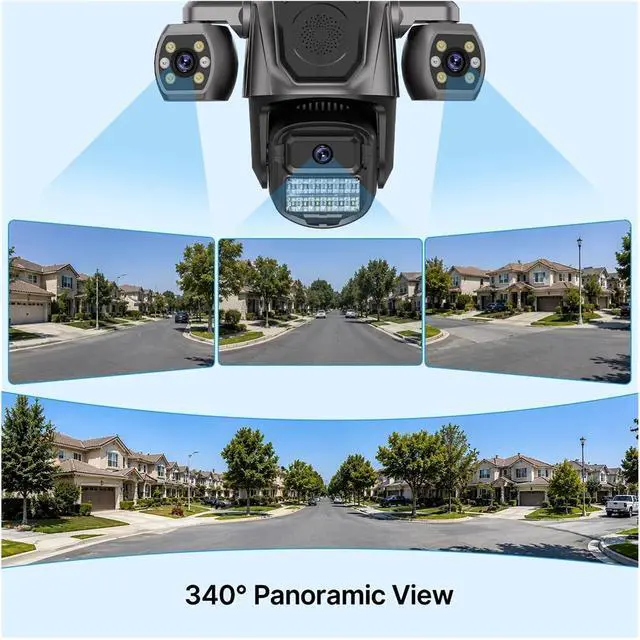 Alt view image 3 of 6 - Three Lens Triple Screen WiFi Outdoor IP Security CCTV Camera