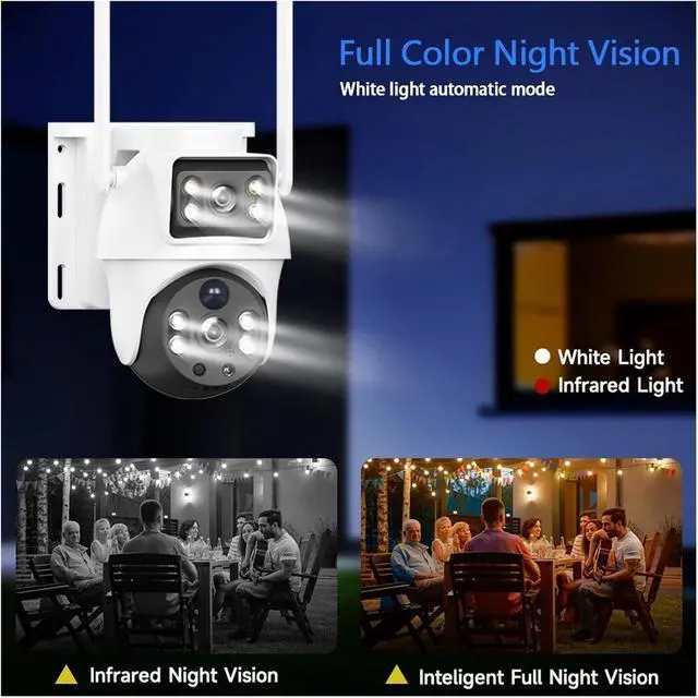 Alt view image 6 of 7 - V380 Pro 8MP 4K Dual Lenses Solar WiFi Outdoor IP Camera