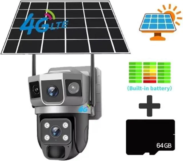 Alt view image 2 of 7 - V380 Pro Triple Screen Solar 4G WiFi PTZ Security Camera