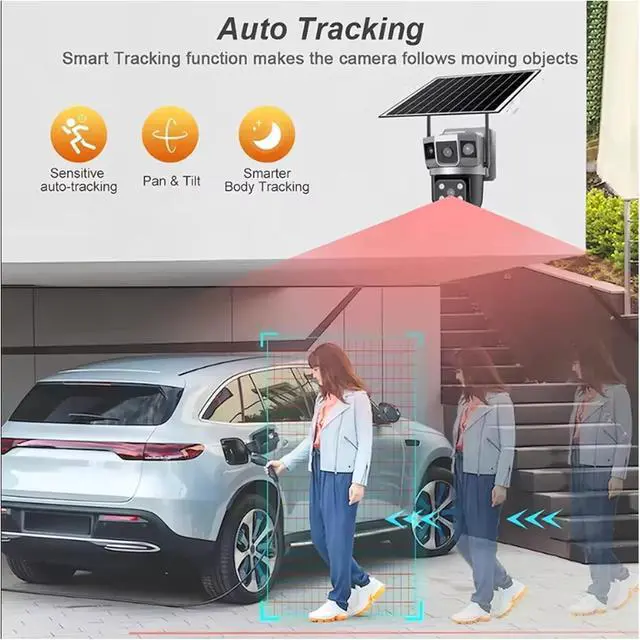 Alt view image 5 of 7 - V380 Pro Triple Screen Solar 4G WiFi PTZ Security Camera